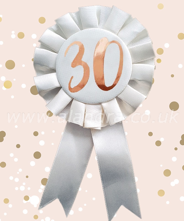 Cream & Gold 30th Rosette Badge